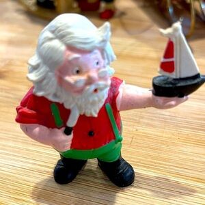 Vintage 1980 W Berrie Miniature Santana Claus Christmas Figurine PVC